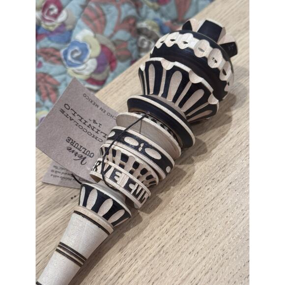 NWT 14" Verve Culture Wooden Traditional Molinillo Whisk Hand Carved Alder Wood - Picture 9 of 13